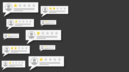 Customer Reviews with a lot of negative and bad comments and reviews with low stars. alpha channel