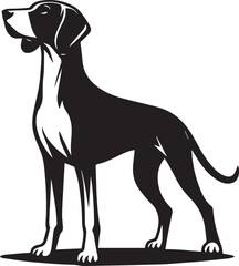 Obraz premium black dog vector illustration, dog logo vector illustration, dog silhouette vector full body