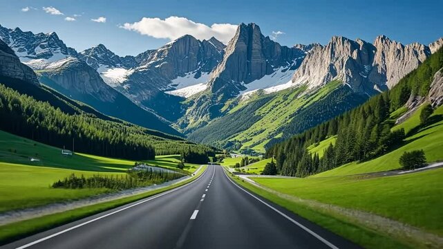 mountain road in the alps