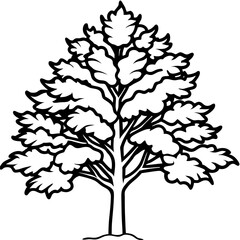 Obraz premium Snow-covered Tree line art vector