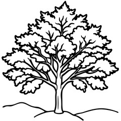 Obraz premium Snow-covered Tree line art vector
