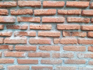 Old Rustic Red Brick Wall Texture  Vintage Background of Worn Brick Masonry