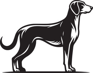 Obraz premium black dog vector illustration, dog logo vector illustration, dog silhouette vector full body