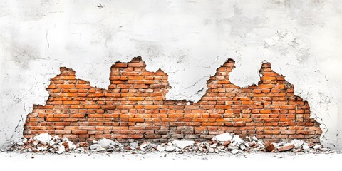 Obraz premium Aged Brick Wall Texture Background Peeling Plaster