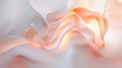 Abstract flowing fabric in soft pastel colors with gentle curves and subtle light reflections creating depth