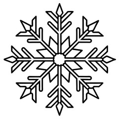 Obraz premium Snowflake line art vector