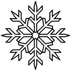 Snowflake line art vector