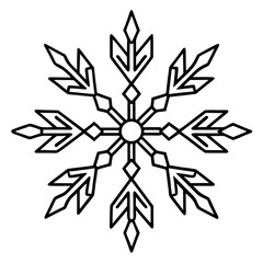 Snowflake line art vector