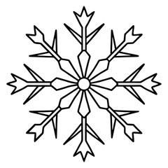 Snowflake line art vector