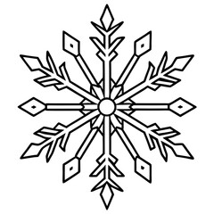 Obraz premium Snowflake line art vector