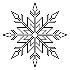 Snowflake line art vector