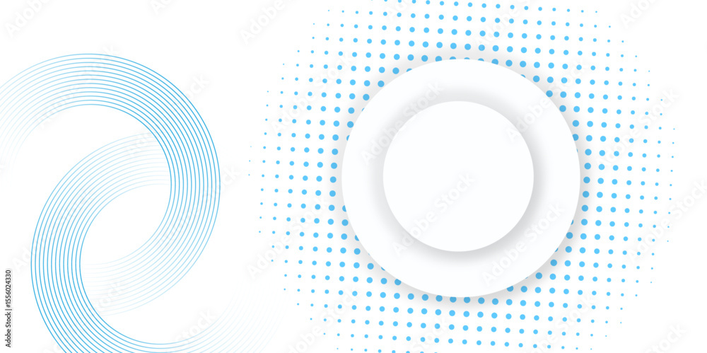 Poster abstract modern gradient blue and white background with halftone dots pattern design. vector illustr