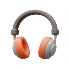 A 3d rendered studio headphone. Digital gadget for listening to music with surround sound. Wireless device for audiobook and podcast studio.