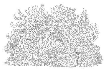 Fototapeta premium Intricate coral reef, detailed and ornate. 