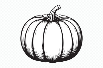 detailed pumpkin silhouette clipart vector for autumn harvest posters