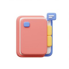 A 3d rendering of a file folder icon for data organization. Document and file management concept. For business, office, work.