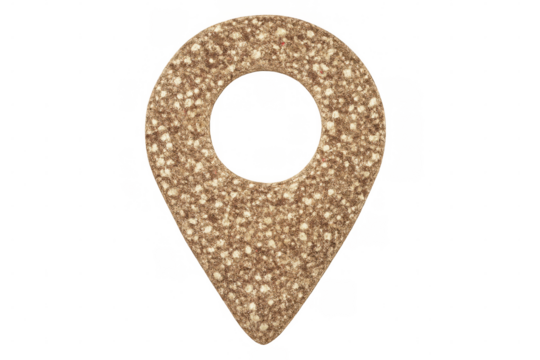 Location pin icon made of gold glitter, sparkling and shimmering on a transparent background, perfect for indicating points of interest or destinations on maps