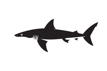 high-quality shark vector silhouette for coastal, marine biology and oceanography designs