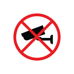 No CCTV Surveillance – Restricted Area No Camera Symbol