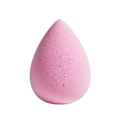 Pink makeup sponge with a smooth surface and rounded shape, ideal for blending cosmetics, isolated on a transparent background, cutout PNG