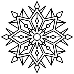 Obraz premium Snowflake Mandala icon vector