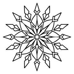 Obraz premium Snowflake Mandala icon vector