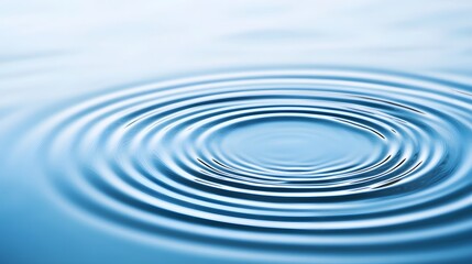 Abstract Blue Water Ripples, Concentric Circles, Peaceful Surface Texture