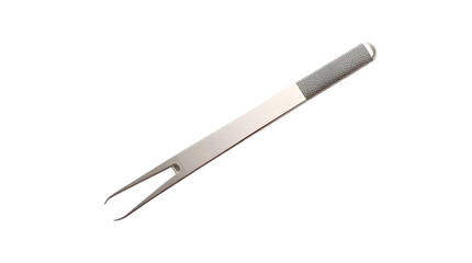 Photo of stainless steel surgical instrument isolated on transparent background