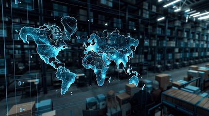 Global logistics network connecting world in modern warehouse - Powered by Adobe