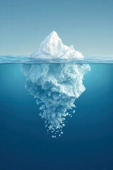 Obraz premium White iceberg partially submerged in the Ocean waters