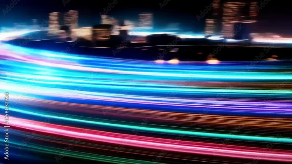 Wall mural abstract image of light streaks creating a sense of speed and movement. suitable for technology, car