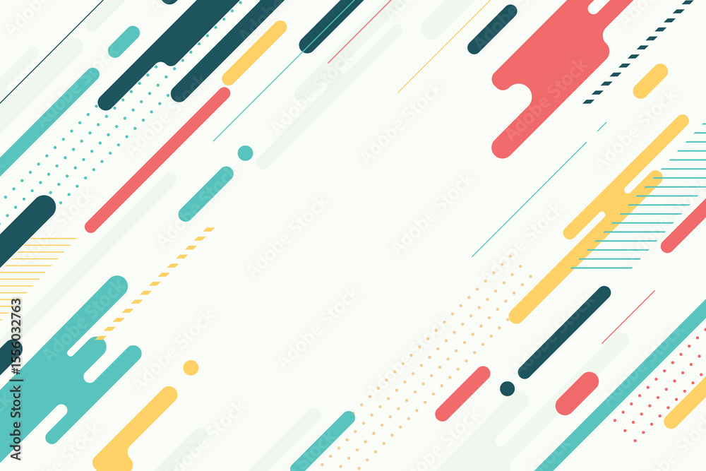 Poster colorful abstract background with dynamic geometric shapes and lines, creating a modern and vibrant 