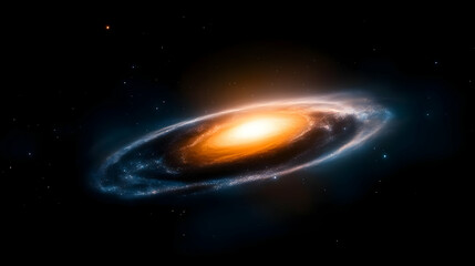 Sun shining on a planet and Earth floating together in deep space