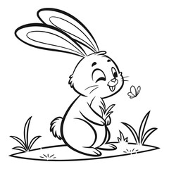 Fluffy Bunny Rest Vector
