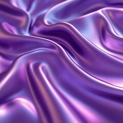 Fototapeta premium Pearlescent purple silk fabric with smooth waves and shine. Glossy abstract background for design and decor. Generative AI