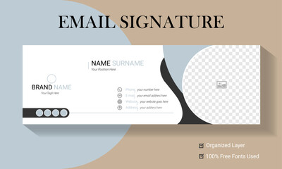 Professional simple clean horizontal, Modern and minimalist email signature template