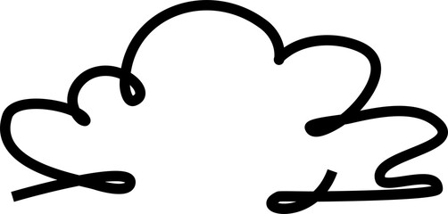 Clouds icon collection. Doodle bold line