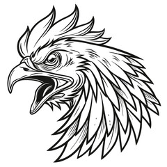 Powerful Rooster Emblem Vector
