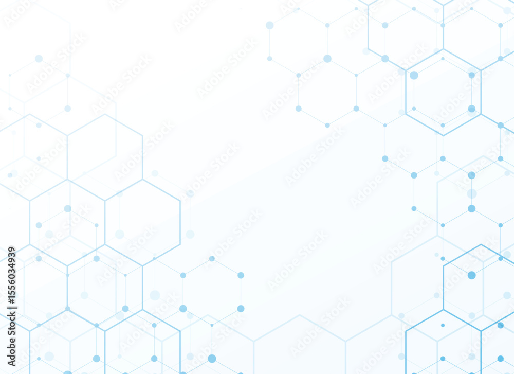 Poster abstract background with a hexagonal network pattern