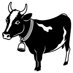 cow on a white background