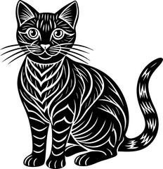vector illustration of black cat