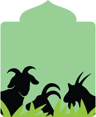 Illustration of Eid al-Fitr and Eid al-Adha icons, various sacrificial animals with transparent backgrounds as per design needs