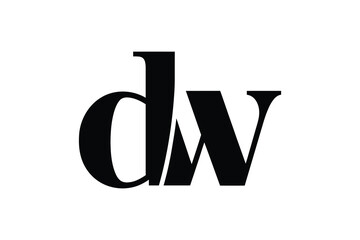 A bold black logo featuring the intertwined letters d and w on white background