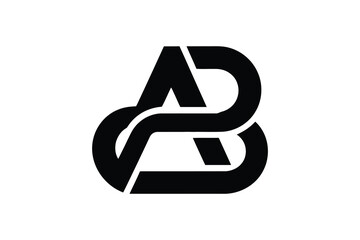 A stylized black and white logo featuring the letters a and b intertwined