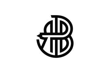A complex monogram design featuring intertwined letters in black on white