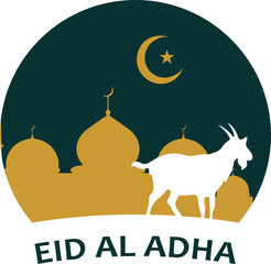 Illustration of Eid al-Fitr and Eid al-Adha icons, various sacrificial animals with transparent backgrounds as per design needs