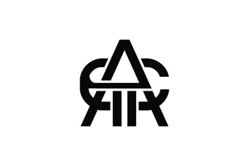A bold black and white logo featuring interwoven letters on a white backdrop