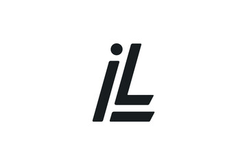 A black and white logo of the letters i and l with a circle on top of i