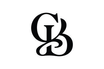A monogram logo design featuring the letters c and b in black on white