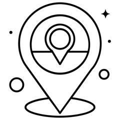 Minimalist GPS Locator Line Icon